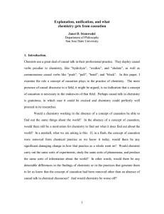 Explanation, unification, and what chemistry gets from causation