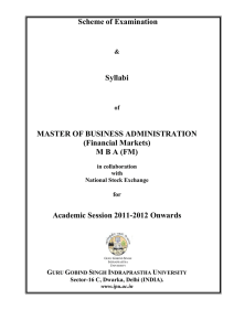 Scheme of Examination  Syllabi MASTER OF BUSINESS ADMINISTRATION