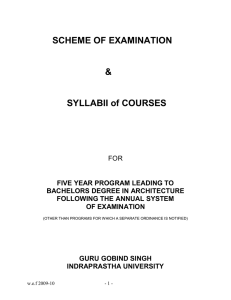 SCHEME OF EXAMINATION  &amp; SYLLABII of COURSES