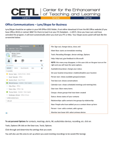Office Communications – Lync/Skype for Business
