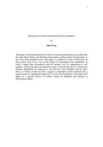 &#34;Reflections on Structuralism and Scientific Explanation&#34;  by