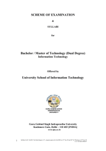 SCHEME OF EXAMINATION Bachelor / Master of Technology (Dual Degree)