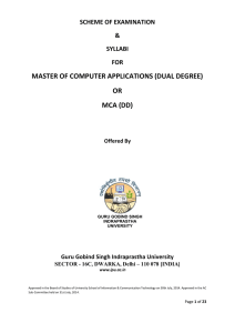 MASTER OF COMPUTER APPLICATIONS (DUAL DEGREE) OR MCA (DD)