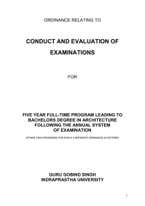 CONDUCT AND EVALUATION OF EXAMINATIONS