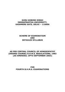 GURU GOBIND SINGH INDRAPRASTHA UNIVERSITY, KASHMERE GATE, DELHI – 110006 SCHEME OF EXAMINATION