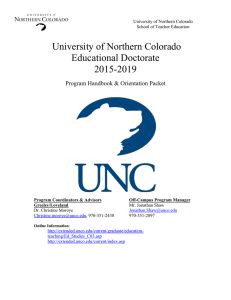 University of Northern Colorado Educational Doctorate 2015-2019