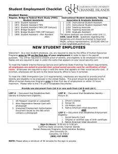 Student Employment Checklist  Student Name:_____________________