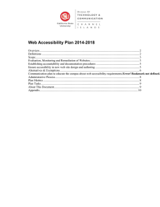 Web Accessibility Plan 2014-2018