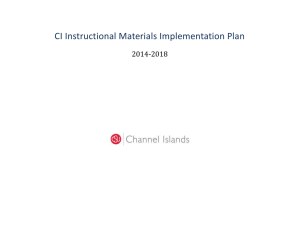CI Instructional Materials Implementation Plan 2014-2018