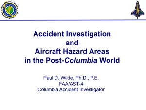 Accident Investigation and Aircraft Hazard Areas Columbia