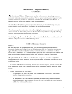We The Skidmore College Student Body Constitution