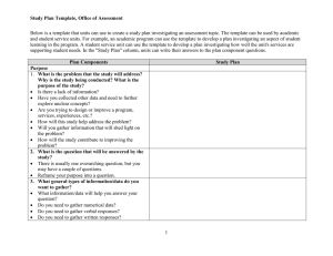 Study Plan Template, Office of Assessment