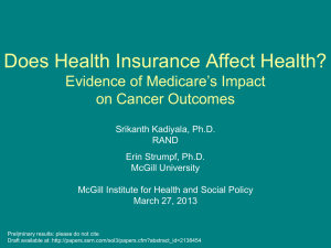 Does Health Insurance Affect Health? Evidence of Medicare’s Impact on Cancer Outcomes