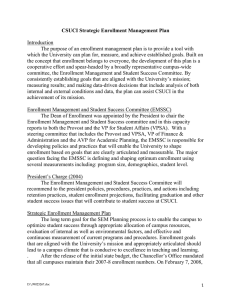 CSUCI Strategic Enrollment Management Plan  Introduction