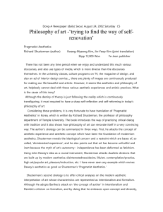 Philosophy of art -‘trying to find the way of self- renovation’