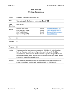 IEEE P802.19 Wireless Coexistence May 2015 IEEE P802.19-15/0029r5