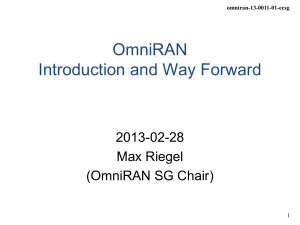 OmniRAN Introduction and Way Forward 2013-02-28 Max Riegel