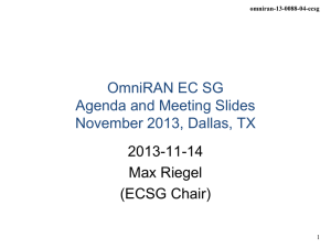 OmniRAN EC SG Agenda and Meeting Slides November 2013, Dallas, TX 2013-11-14