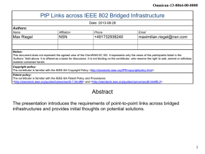 PtP Links across IEEE 802 Bridged Infrastructure Omniran-13-0064-00-0000 Max Riegel NSN