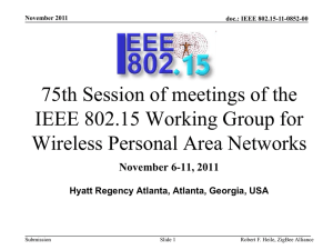 75th Session of meetings of the IEEE 802.15 Working Group for