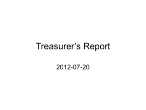 Treasurer’s Report 2012-07-20
