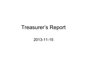 Treasurer’s Report 2013-11-15