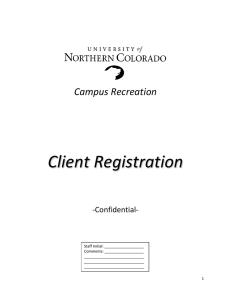 Client Registration  Campus Recreation -Confidential-