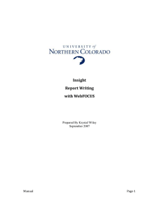 Insight Report Writing with WebFOCUS