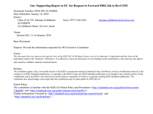 Supporting Report to EC for Request to Forward P802.16h to...