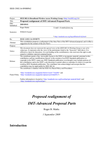 IEEE C802.16-09/0009r2  IEEE L802.16-09/0079 Proposed realignment of IMT-Advanced Proposal Parts