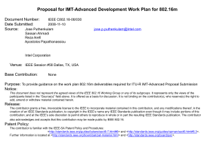 Proposal for IMT-Advanced Development Work Plan for 802.16m Document Number: Date Submitted: Source: