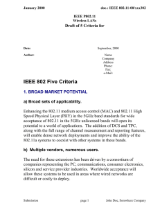 IEEE 802 Five Criteria