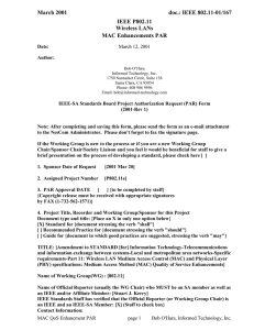 March 2001  doc.: IEEE 802.11-01/167 IEEE P802.11