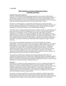 IEEE Standards Association Globalization Program Positioning and Strategy