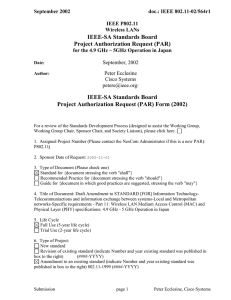 IEEE-SA Standards Board Project Authorization Request (PAR)