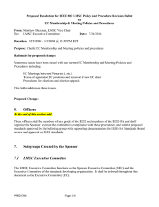 Proposed Resolution for IEEE 802 LMSC Policy and Procedure Revision... on EC Membership &amp; Meeting Policies and Procedures