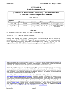 June 2005  doc.: IEEE 802.18-yy/xxxxr02 IEEE P802.18