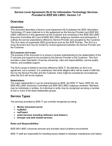 Service Level Agreement (SLA) for Information Technology Services