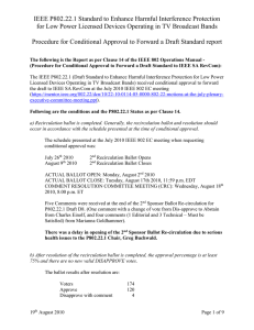 IEEE P802.22.1 Standard to Enhance Harmful Interference Protection