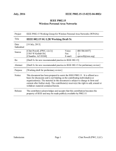 July, 2016 IEEE P802.15-13-0232-04-00l2r IEEE P802.15 Wireless Personal Area Networks