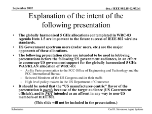 Explanation of the intent of the following presentation