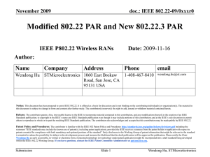 Modified 802.22 PAR and New 802.22.3 PAR Author: Name