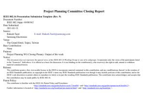 Project Planning Committee Closing Report