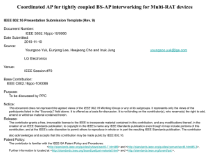 Coordinated AP for tightly coupled BS-AP interworking for Multi-RAT devices