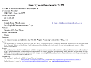 Security considerations for M2M