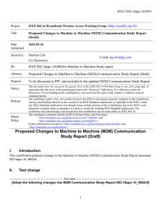 Proposed Changes to Machine to Machine (M2M) Communication Study Report (Draft)