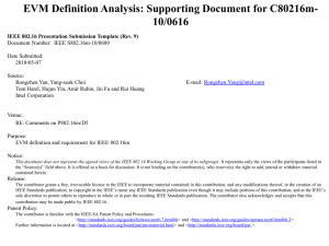 EVM Definition Analysis: Supporting Document for C80216m- 10/0616