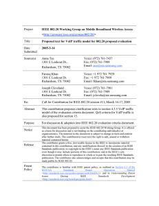 Project Title IEEE 802.20 Working Group on Mobile Broadband Wireless Access &lt;