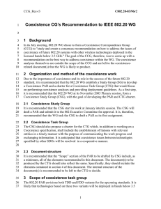 Coexistence CG’s Recommendation to IEEE 802.20 WG  1  Background