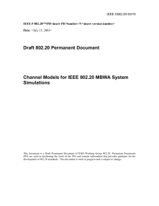 Draft 802.20 Permanent Document  Channel Models for IEEE 802.20 MBWA System Simulations